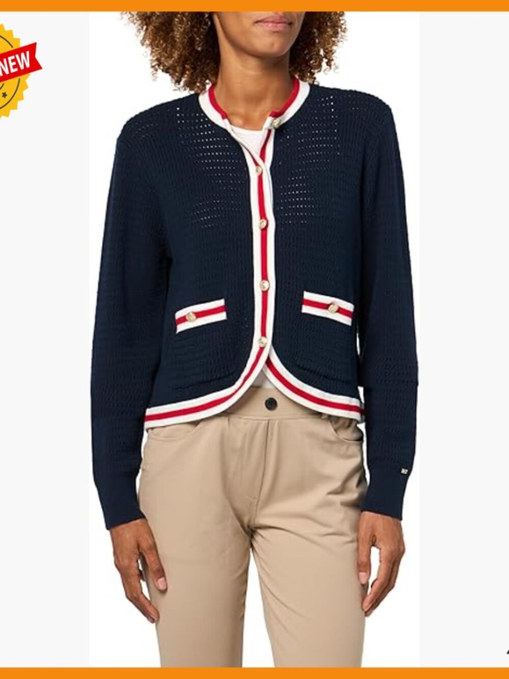 Cropped Cotton Cardigan Sweater Crew Neck Lightweight Lounge Wear